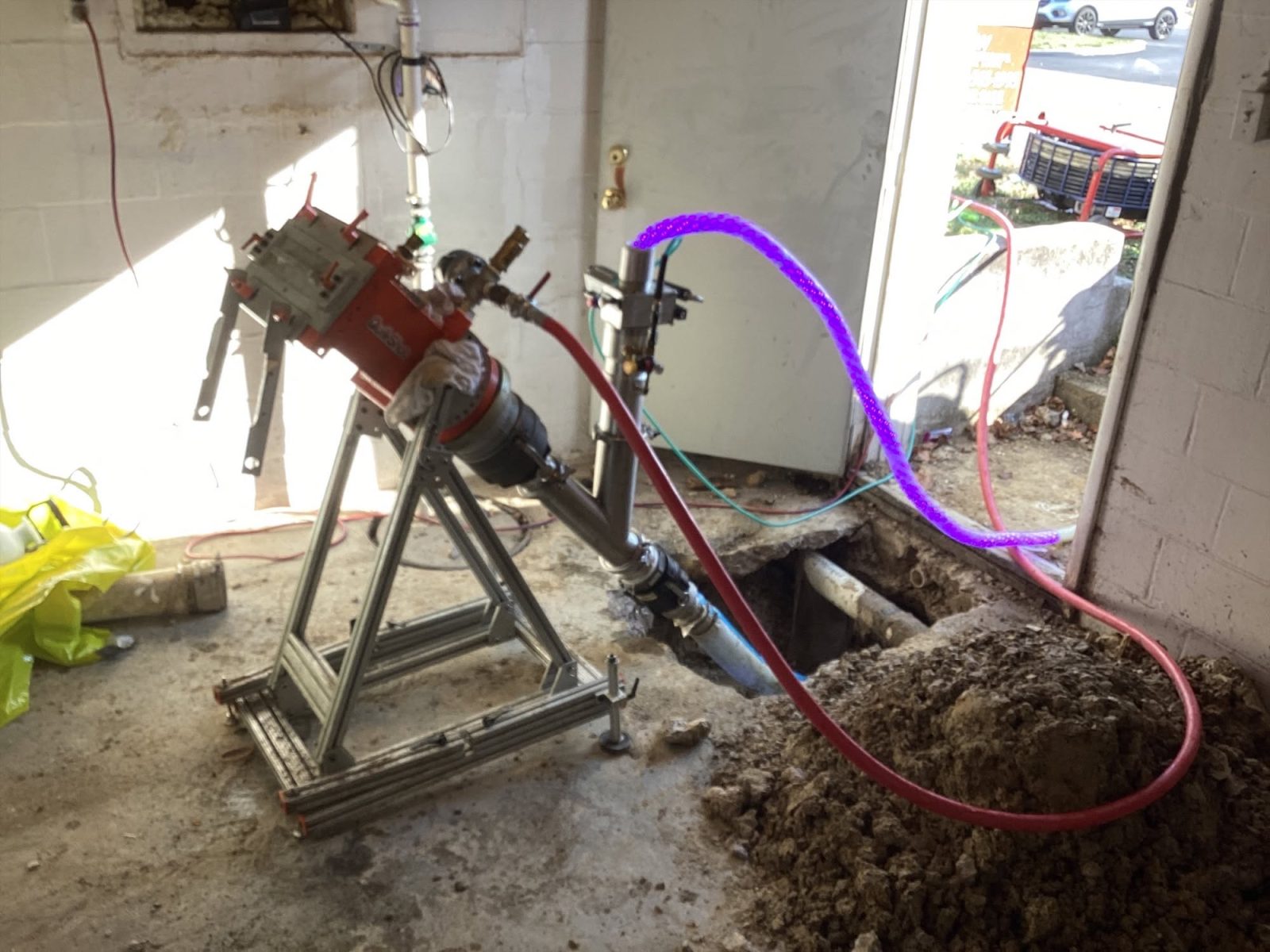 Pipeline Excavation crew completing underground sewer and utility service work